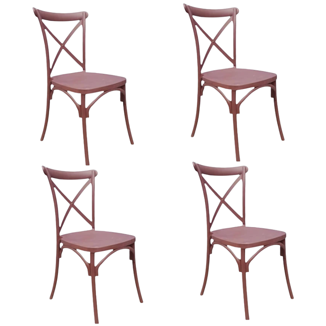Pack 4 Sillas Crossback Danubio - Polipropileno 2