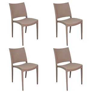 Pack 4 Sillas de terraza Beige