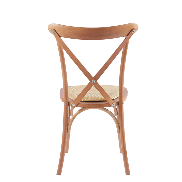 Pack 6 Sillas Crossback Danubio madera rattan natural 4