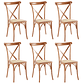 Pack 6 Sillas Crossback Danubio madera rattan natural - Miniatura 1