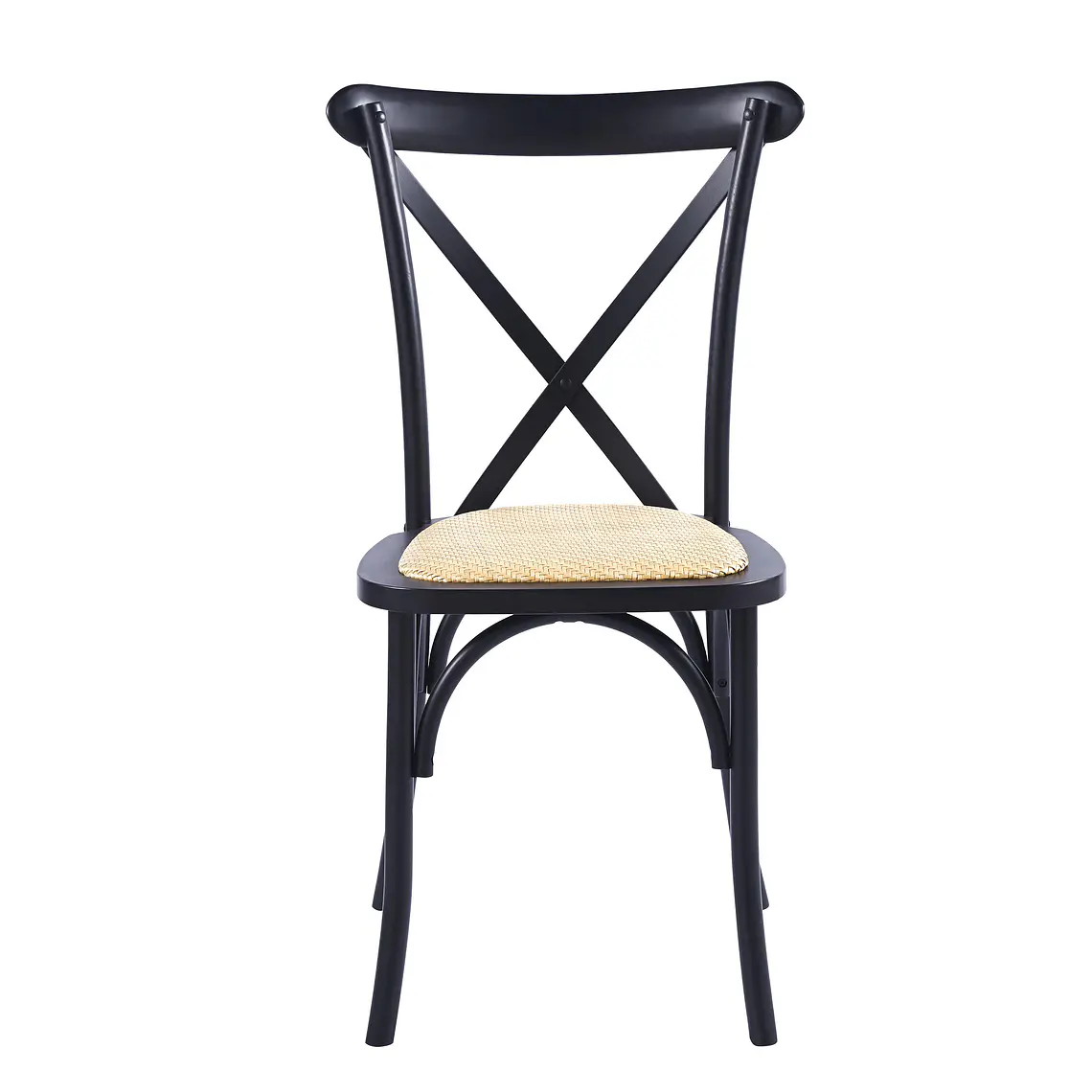 Pack 6 Sillas Crossback Danubio madera rattan negras 2
