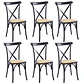 Pack 6 Sillas Crossback Danubio madera rattan negras - Miniatura 1