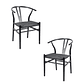Pack 2 Sillas Wishbone madera negra e hilo de cuerda negro - Miniatura 1