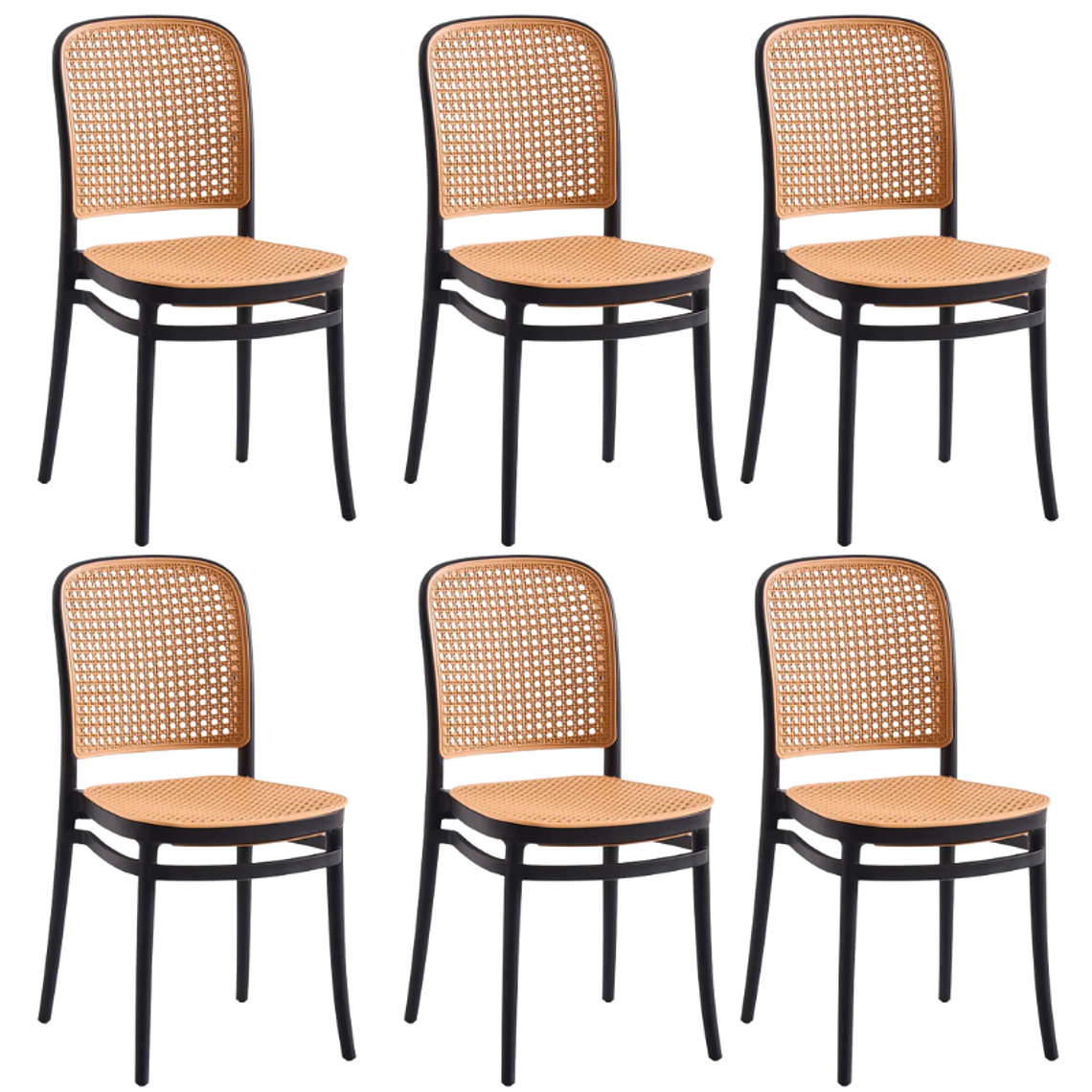 Pack 6 Sillas Lombardía de Polipropileno - Negra 1