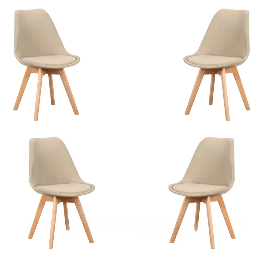 Pack 4 Sillas Tulip Lino 8