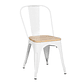 Pack 6 Sillas Tolix con asiento madera clara - Miniatura 4