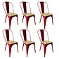 Pack 6 Sillas Tolix con asiento madera clara - Miniatura 6