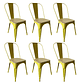 Pack 6 Sillas Tolix con asiento madera clara - Miniatura 9