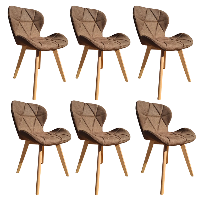 Pack 6 Sillas Mariposas Rubik Wood Lino 7