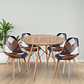 Comedor Verona redondo madera 100 cm con 4 Sillas Patchwork Botticelli - Miniatura 1