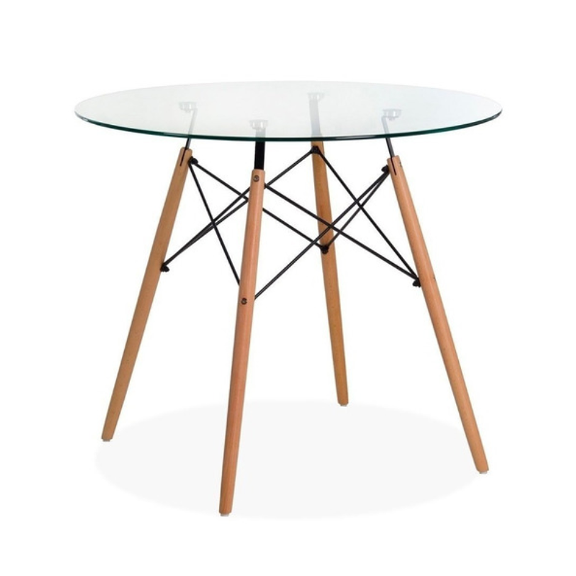 Comedor Seúl redondo vidrio 80 cm con 4 Sillas Patchwork  Botticelli 3