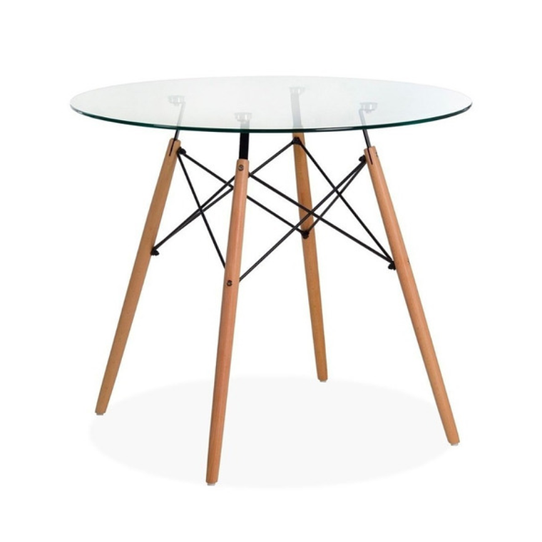 Comedor Seúl redondo vidrio 80 cm con 4 Sillas Patchwork  Botticelli 3