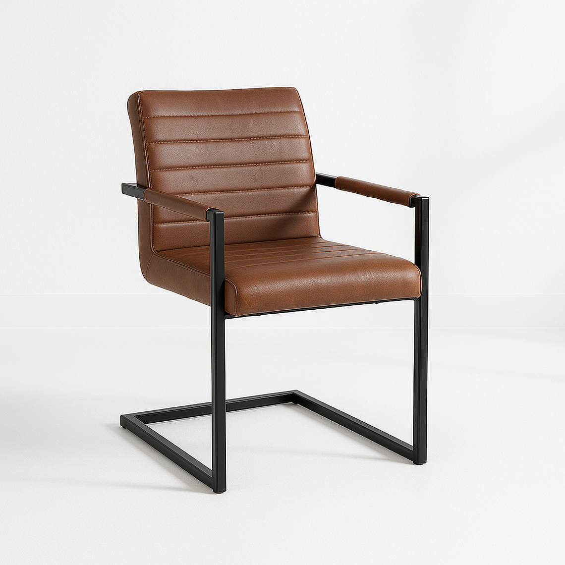 Silla Industrial de Cuero Sintético – Café 3