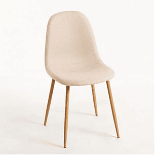 Comedor Venecia redondo madera 100 cm con 4 Sillas Spoon Lino