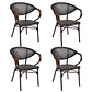 Pack 4 Sillas Bistro Parisina Textileno con reposabrazos - Café Oscuro - Miniatura 1