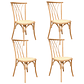 Pack 4 Sillas Alpes Madera Rattan - Miniatura 1