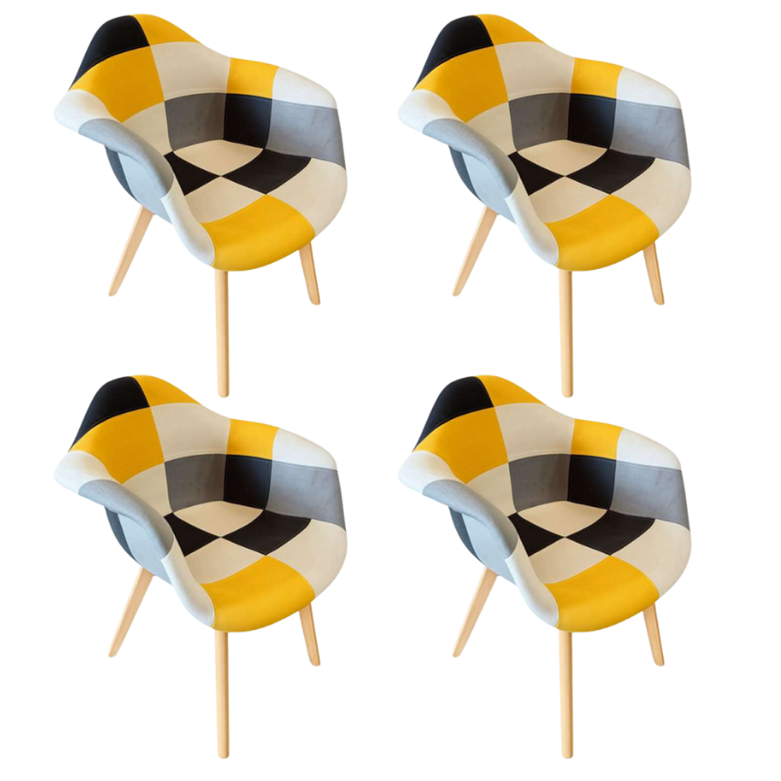 Pack 4 Butacas Patchwork Wood 3