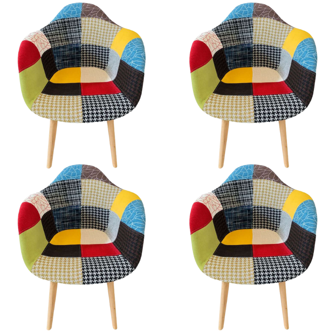 Pack 4 Butacas Patchwork Wood 1