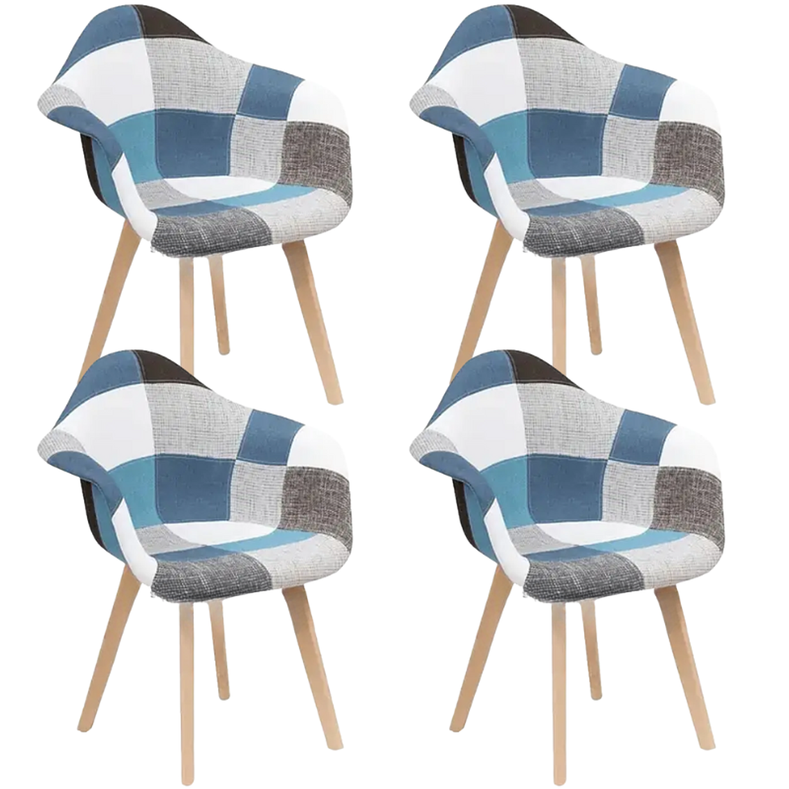 Pack 4 Butacas Patchwork Wood 5