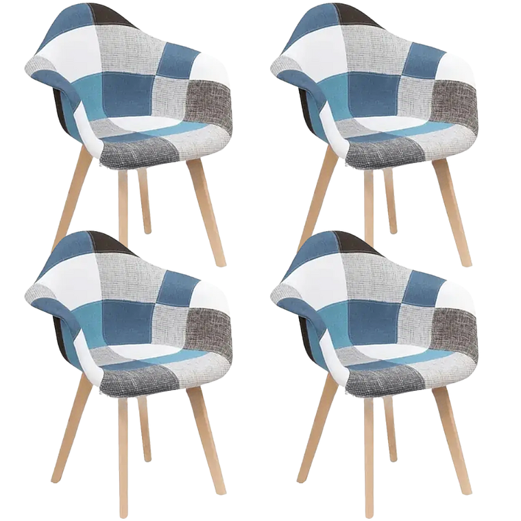 Pack 4 Butacas Patchwork Wood 5