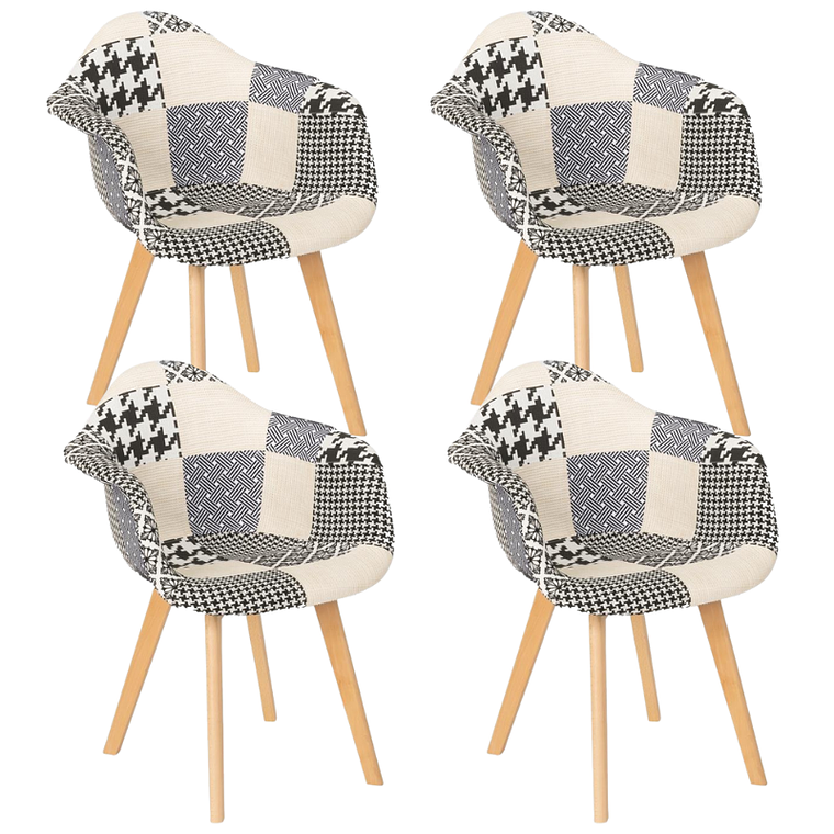 Pack 4 Butacas Patchwork Wood 7