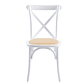 Pack 6 Sillas Crossback Danubio madera rattan blancas - Miniatura 2