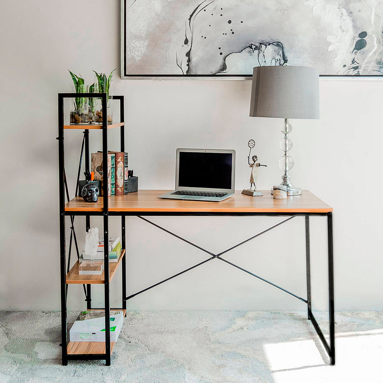 Escritorio minimalista Rossy 120 cm l Con Repisas 1