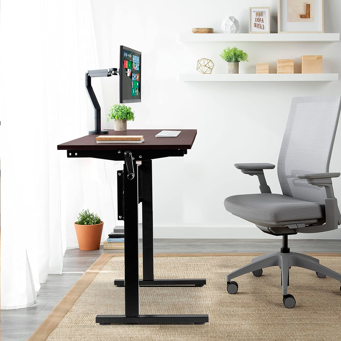 Escritorio de trabajo con altura regulable Standing Desk - Gris 5