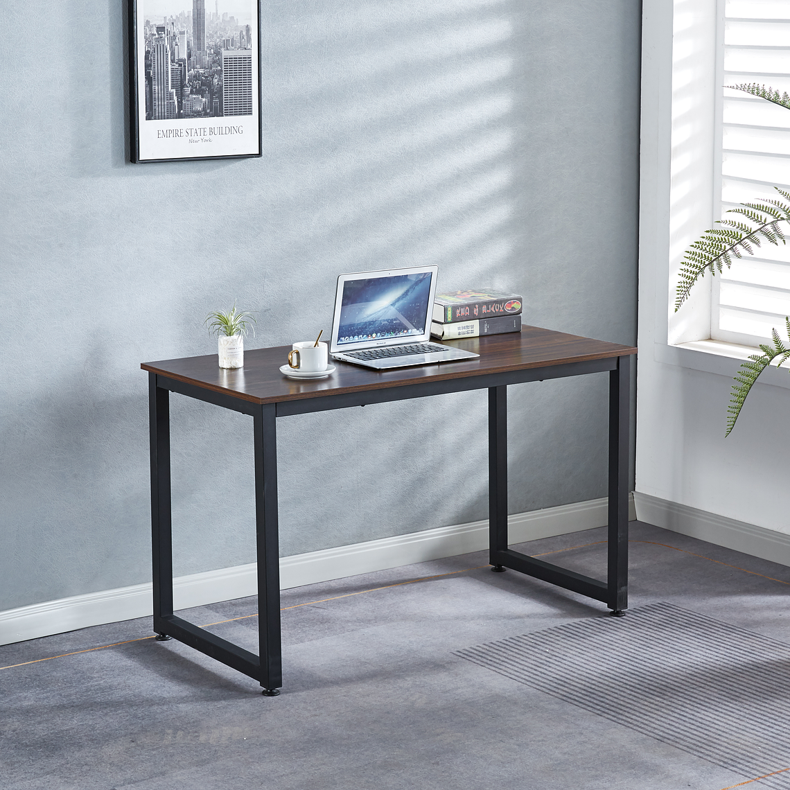 Escritorio Industrial 120 cm - Home Office madera oscura 1