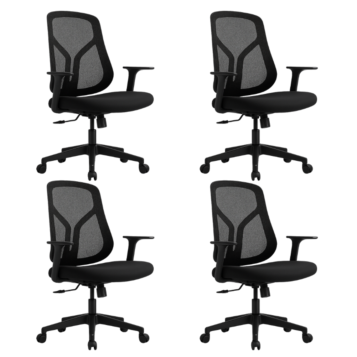 Pack 4 Sillas de Oficina Escritorio Ergonómica Line Mesh - Negra 1