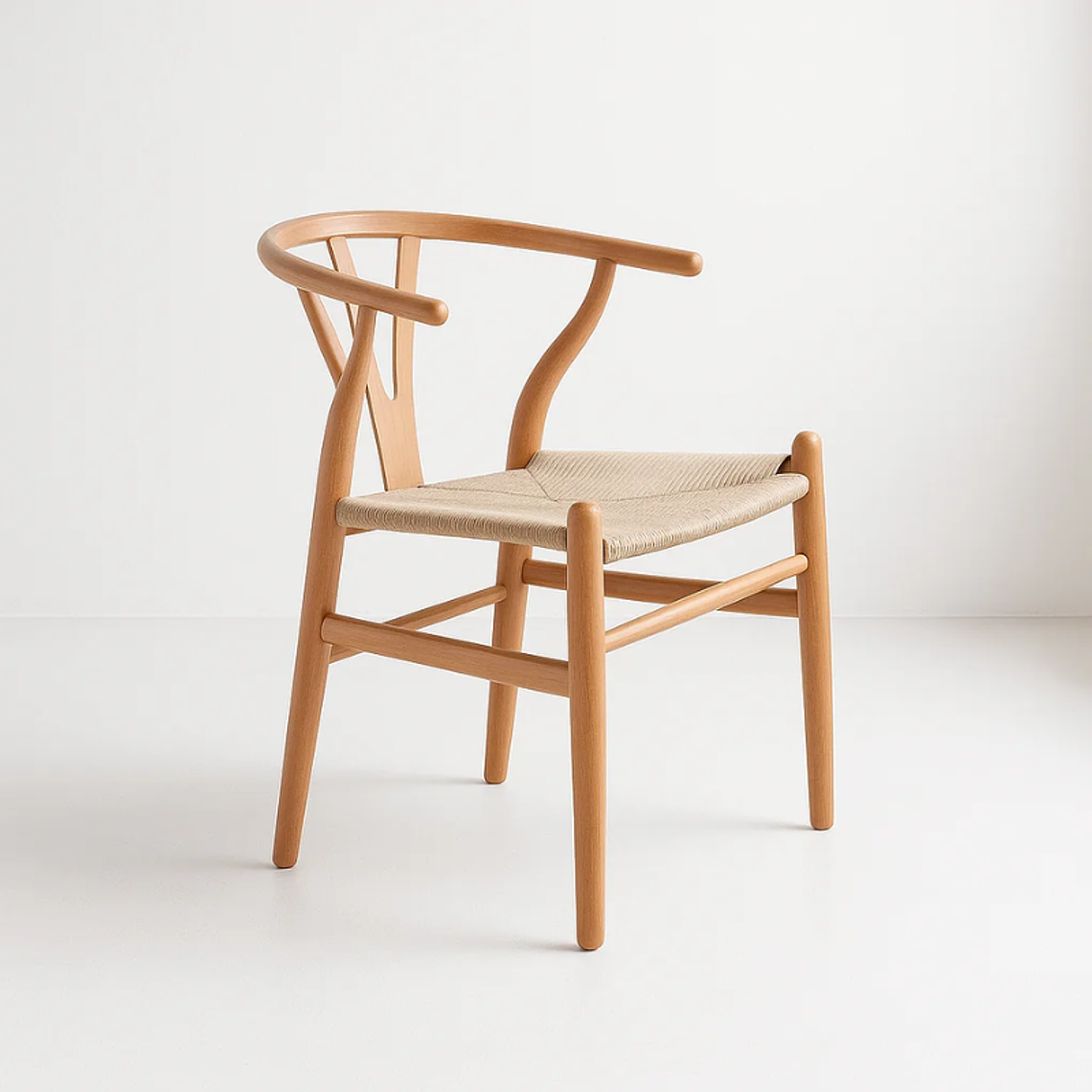 Silla Wishbone madera e hilo de cuerda 1