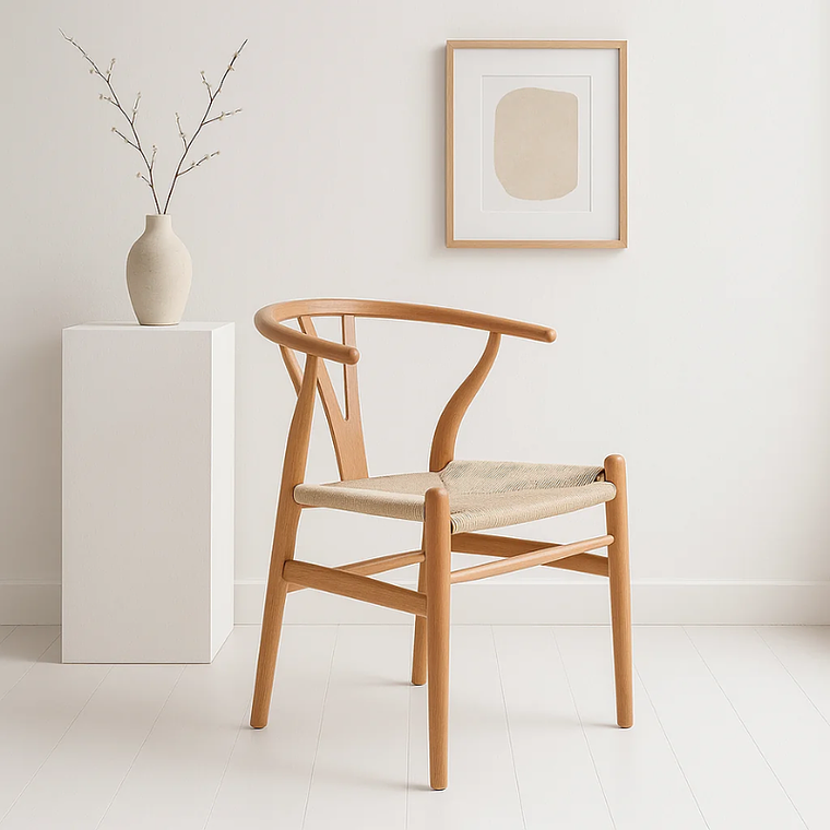 Silla Wishbone madera e hilo de cuerda 6