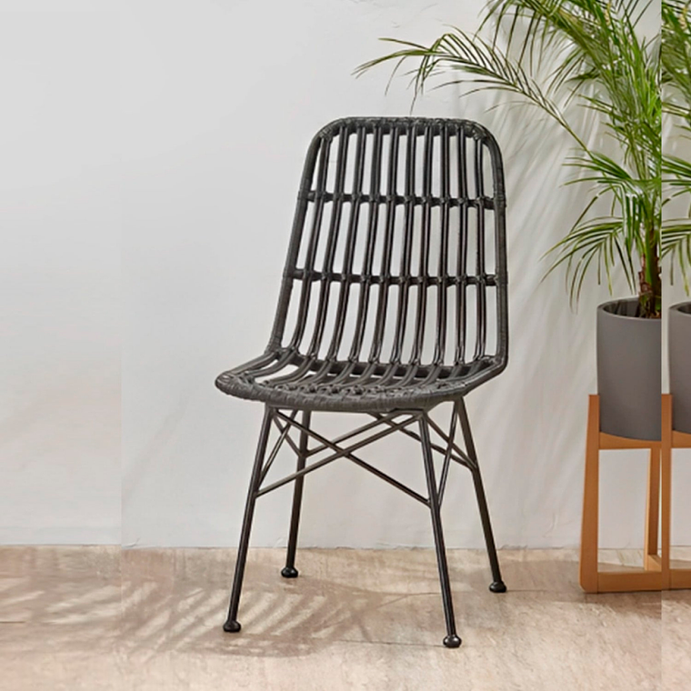 Pack 4 Sillas de Comedor Terraza Rattan Bosnia Negras 3