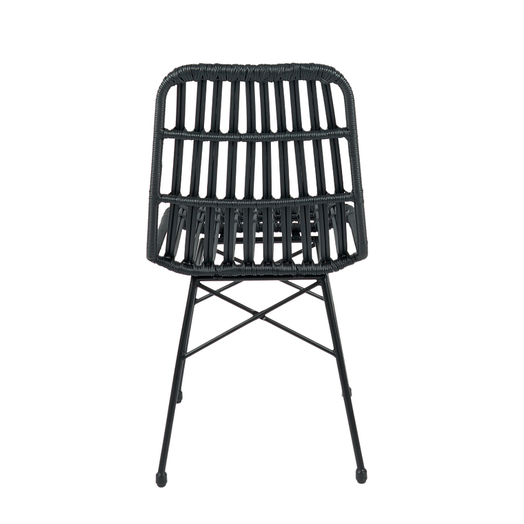 Pack 4 Sillas de Comedor Terraza Rattan Bosnia Negras 7