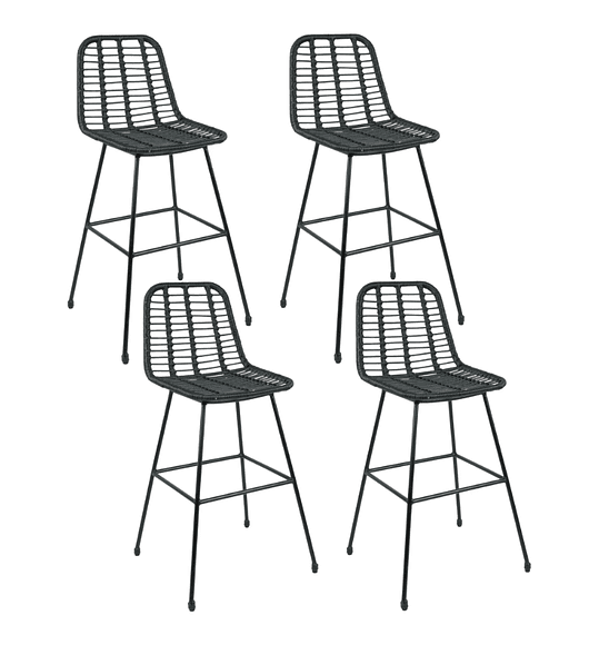 Pack 4 Taburetes Altos de Terraza Rattan Bosnia 
