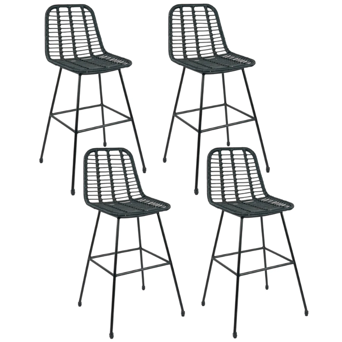 Pack 4 Taburetes Altos de Terraza Rattan Bosnia  1