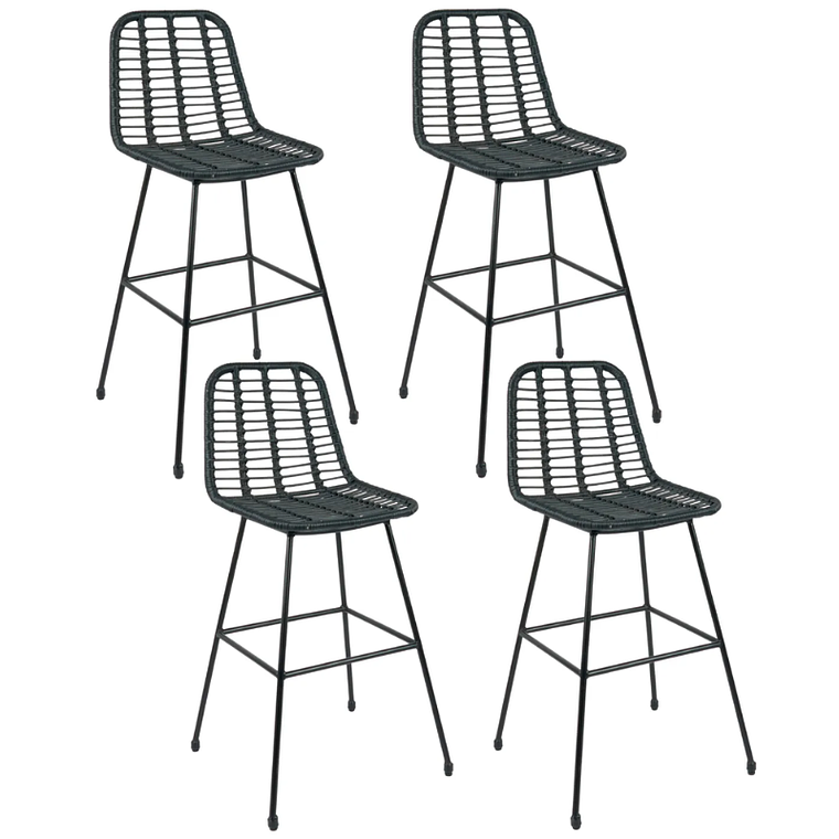 Pack 4 Taburetes Altos de Terraza Rattan Bosnia  1