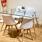 Comedor Bangkok rectangular vidrio 130x80 cm y 4 Sillas Tulip - Miniatura 4