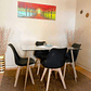 Comedor Bangkok rectangular vidrio 130x80 cm y 4 Sillas Tulip - Miniatura 2