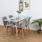 Comedor Bangkok rectangular vidrio 130x80 cm y 4 Sillas Tulip - Miniatura 7