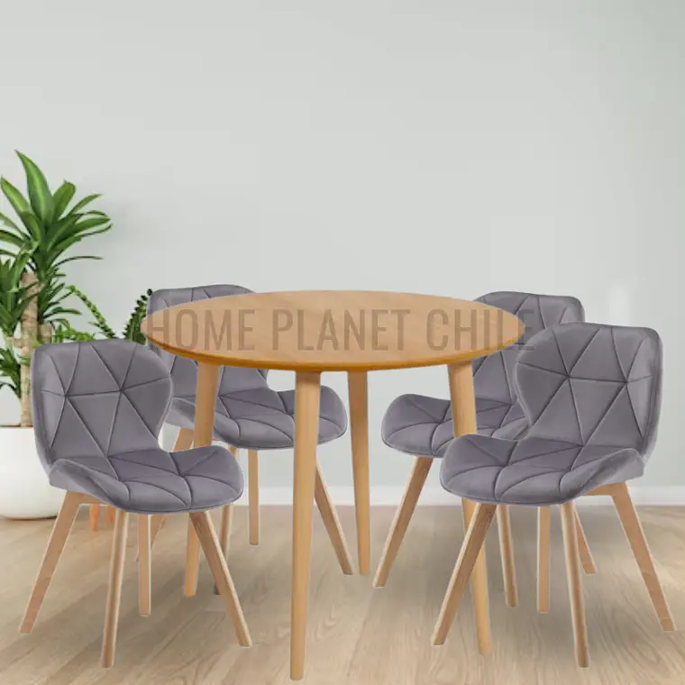 Comedor Expandible de 100 cm a 180 cm con 6 Sillas Mariposa Rubik Wood Velvet 13