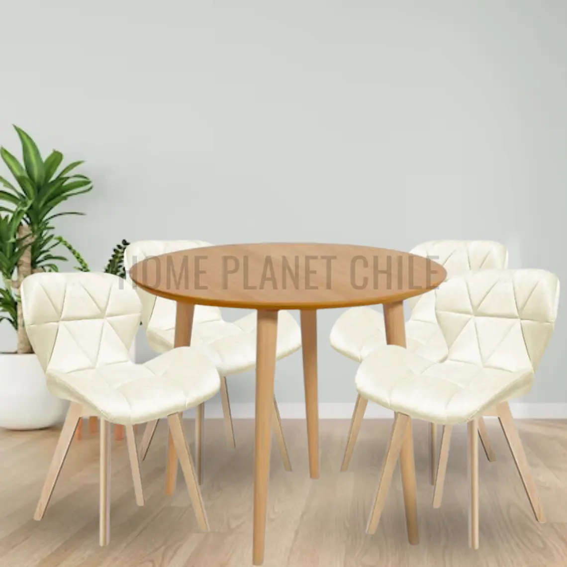 Comedor Expandible de 100 cm a 180 cm con 6 Sillas Mariposa Rubik Wood Velvet 14