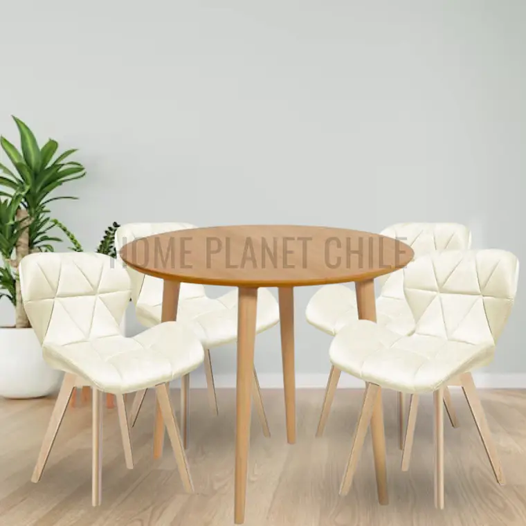 Comedor Expandible de 100 cm a 180 cm con 6 Sillas Mariposa Rubik Wood Velvet 14