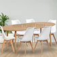 Comedor Grant mesa expandible madera de 100 cm a 180 cm con 6 sillas tulip - Miniatura 2