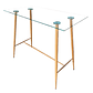 Comedor Patagonia Mesa Bar Alta vidrio 120x60 cm con 4 Taburetes Nordicos - Miniatura 3