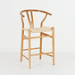 Pack 2 Taburetes Wishbone Madera y Hilo de Cuerda - Natural 75 cm - Miniatura 3
