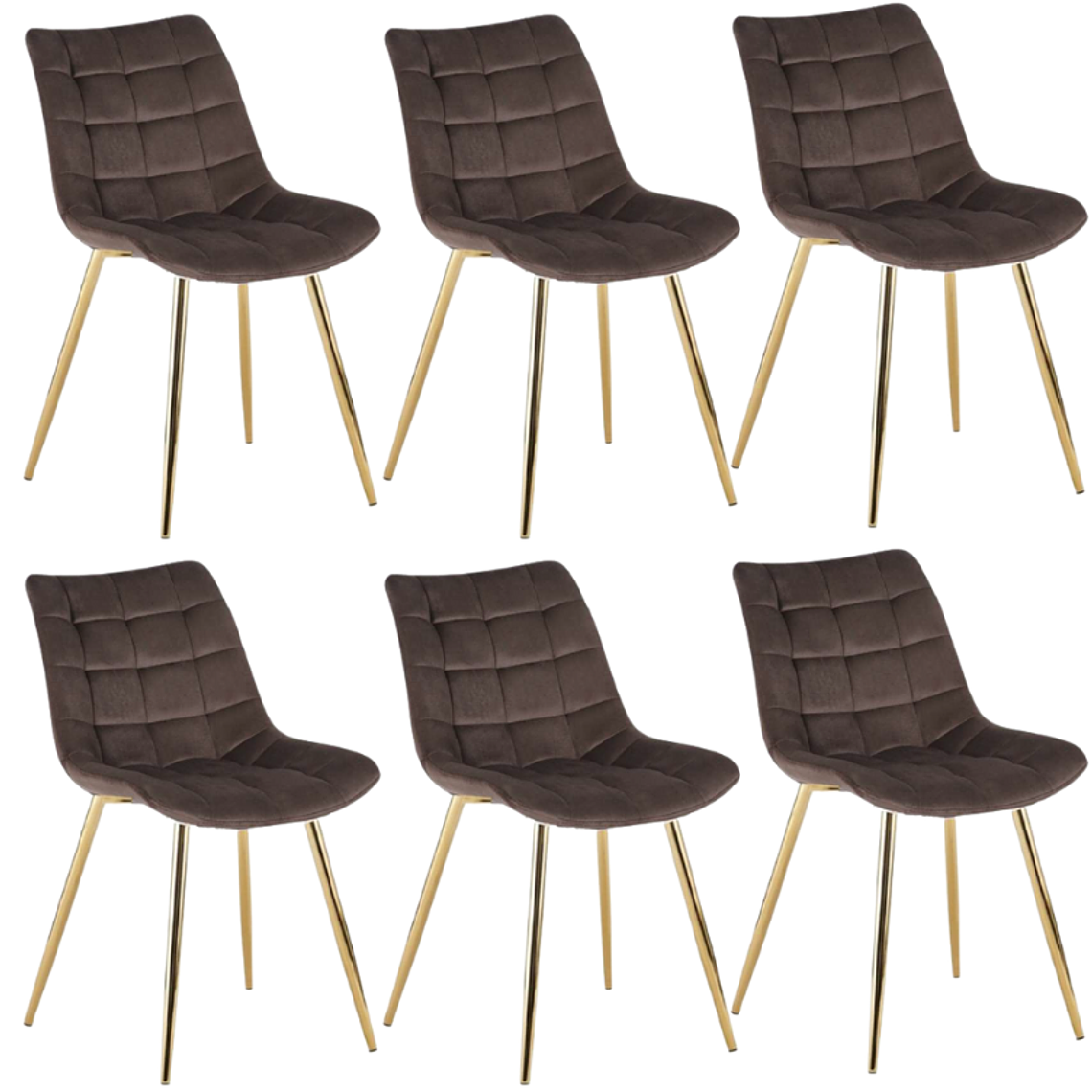 Comedor Kemi Gold redondo vidrio 120 cm con 6 Sillas Capitone Gold 5