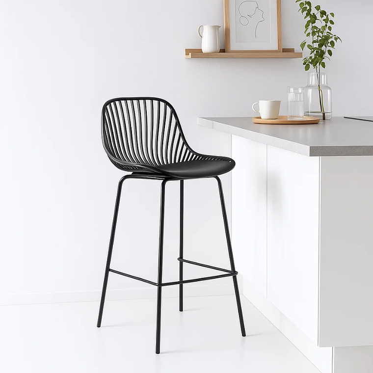 Pack 4 Taburetes Vibo negros 76 cm 4