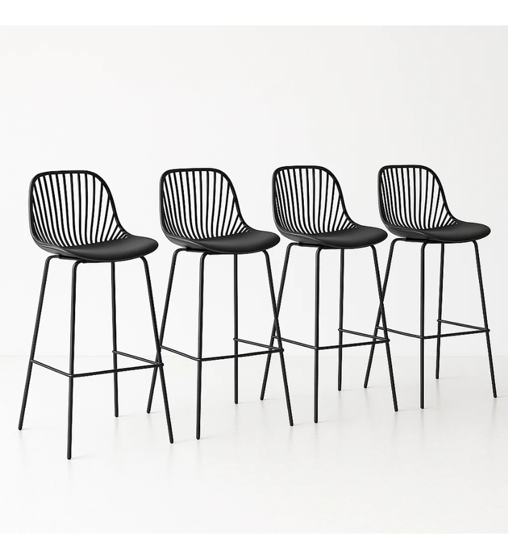 Pack 4 Taburetes Vibo negros 76 cm