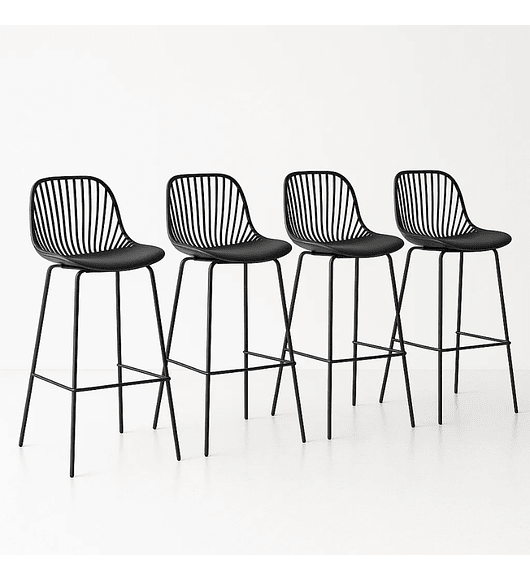 Pack 4 Taburetes Vibo negros 76 cm